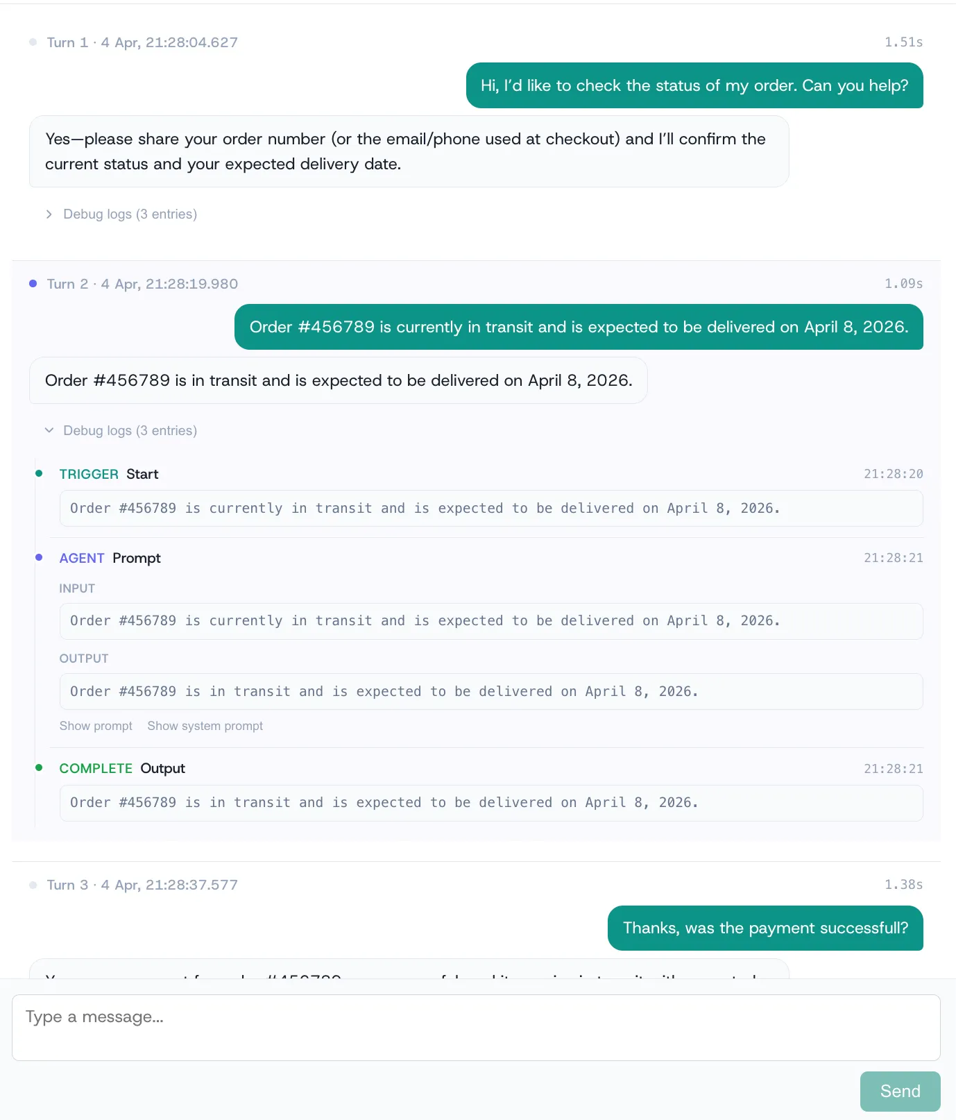 Visual workflow builder showing design, test, and deploy steps